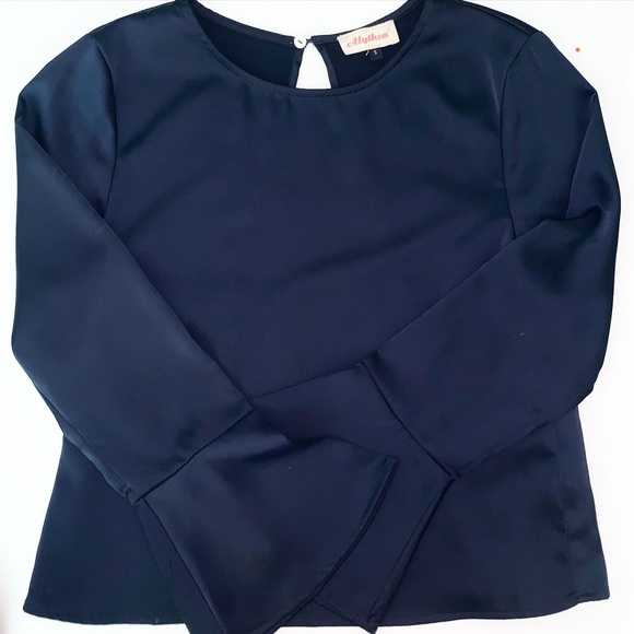 Navy blue backless blouse - Picture 1 of 3